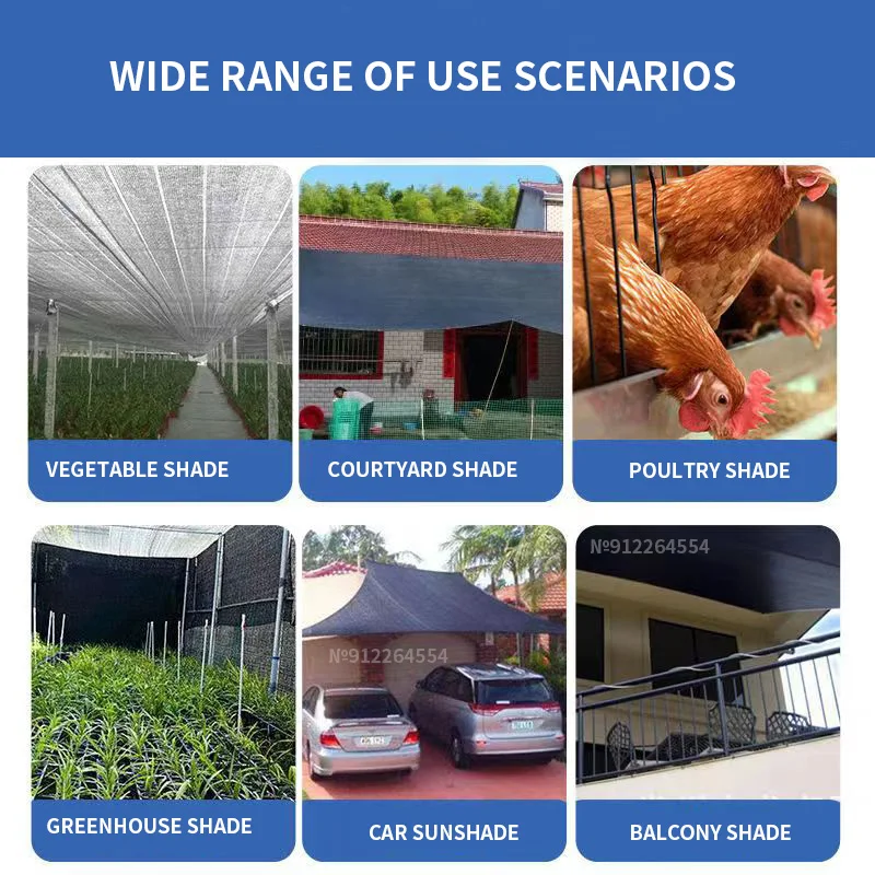 Outdoor Awning HDPE UV Protection Shade Mesh 70-85% Shade Rate Car Pergola Garage Solar Shade Mesh Black 3x4m 3x5m 4x5m