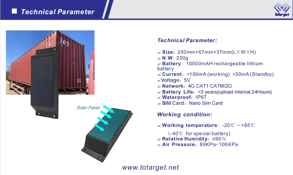 Waterproof Fast Charging Anti Theft Real Time Mini GPS Tracker for Ship Container Fleet Management Solar  