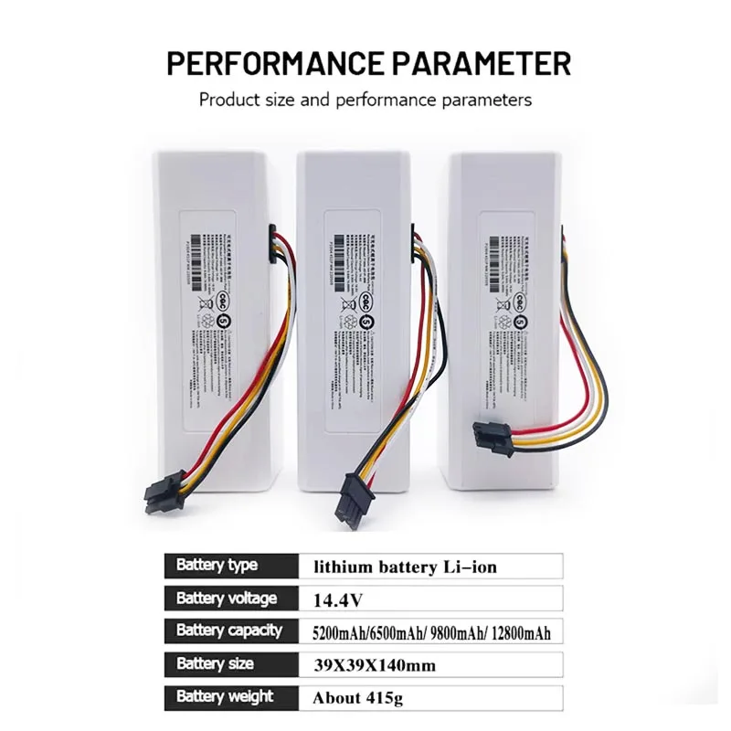

☞brand-new14.4V 12800mah P1904-4S1P-MM Battery for Xiaomi Mijia 1C STYTJ01ZHM Robot Vacuum Mop Cleaner Accessories Battery
