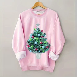 Europe and the United States women&s cross-border Amazon Christmas tree turtleneck loose sweater digital printed casual jac