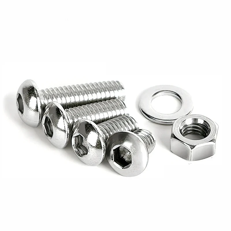 570Pcs M3*4-25 Screw Set, 304 Stainless Steel Hex Socket Button Head Screws Allen Bolt Screw with nut and flat washer