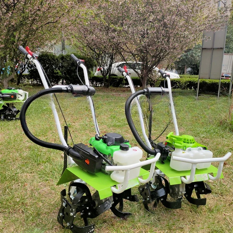 Mini Land Tillers Electric Weedmowers Agriculture Two Wheels Manual Power Tillers Rotary Tillers Walking Tractors