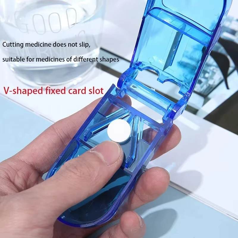 1pc Pill Cutter Medicine Split Box Portable Storage Crusher Travel Home Pill Box Mini Divider Compartment Pill Cutter Case