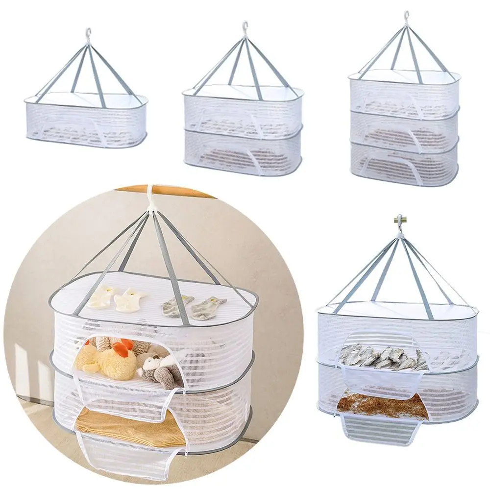 1-3 Layers Drying Net Herb Dryer Mesh Vegetable Food Fish Hanging Drying Rack Clothes Dry Net Hanging Drying Rack