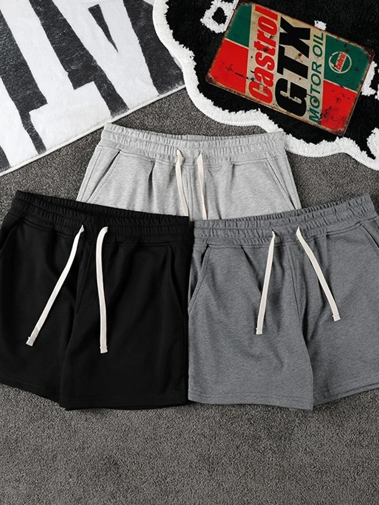 Men's Fitness Shorts Cotton Elastic Loose Breathable Training Running Quick Dry Trendy Sporty Three-quarter Length Running ...