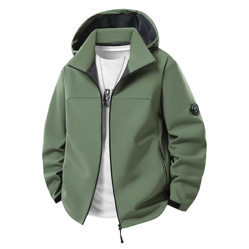 Men's Outdoor Fleece Jacket Autumn Winter Warm Temperature-Retaining Waterproof Windproof Men's Jacket for Outdoor Activities