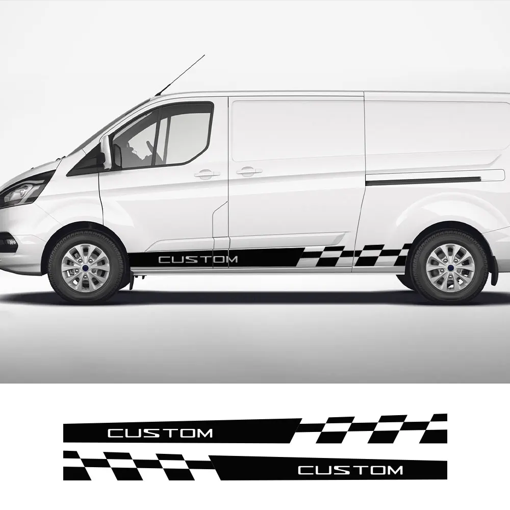 Car Vinyl Stickers for Ford Transit Tourneo Custom Sport MK7 MK8 MK9 Long Stripes Styling Decals Auto Tuning Accessories