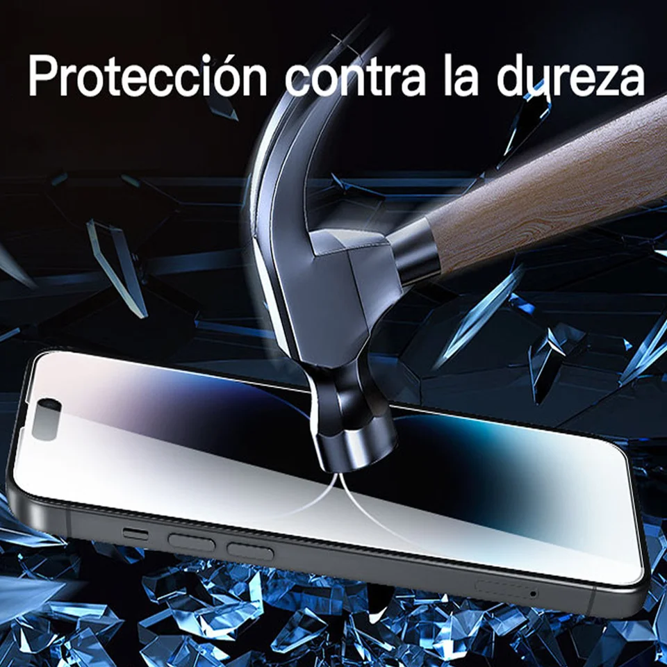 1~4 Piezas Protector de Pantalla para iPhone 17 16 15 14 Pro Max Vidrio de Lente para iPhone 12 11 13 Mini Vidrio Templado para iPhone 17 Pro 4