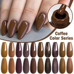 Coffee Color Gel Nail Polish Brown Earth Series Semi Permanent UV Gel Chocolate Autumn Winter Soak Off Nail Art Gel Varnish