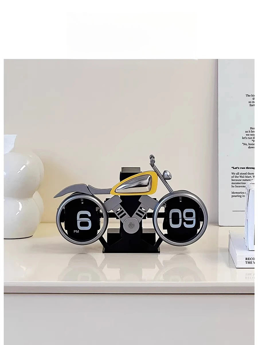 Clock living room retro automatic page turning mechanical seat clock desktop ornament