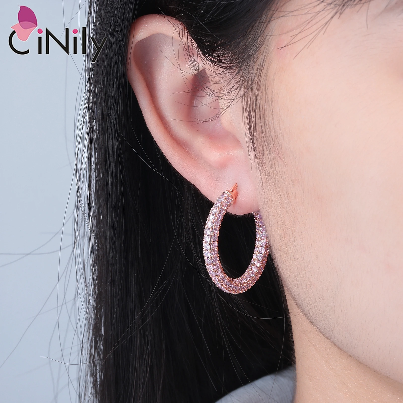 CiNily Classic Multcolor 925 Sterling Silver Cubic Zirconia/Turquoise Hoop Earrings for Women Girls Gifts Fashion Shiny Jewelry