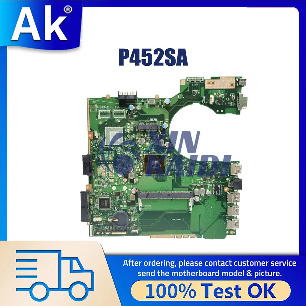 Laptop Motherboard For ASUS P2420SJ P452SA PE452SA PX452SA PX452SJ Notebook Mainboard CPU N3050 N3700 DDR3L UMA 100% Working