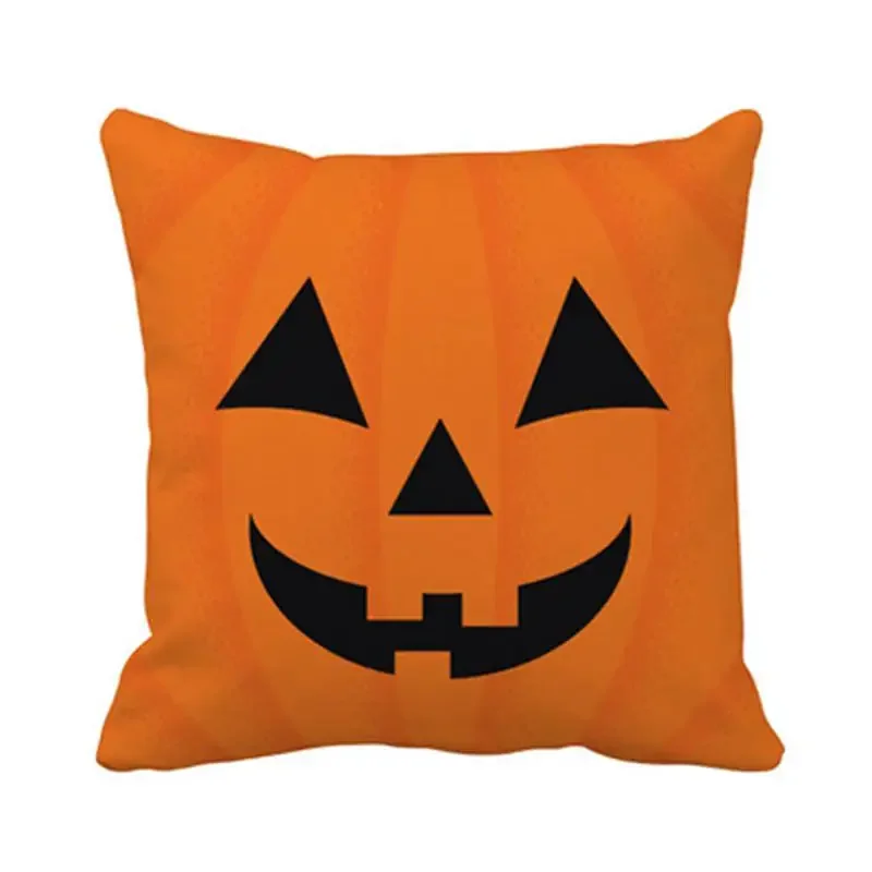 45x45cm Halloween Cartoon Pumpkin Horror Bat Ghost Pillowcase Home Halloween Decoration Cozy Sofa Cushion Cover Pillows Case