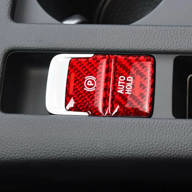 2 Stück Auto-Styling Handbremshebel-Panel-Knopfabdeckung Zierleisten-Aufkleber für VW Golf 7 7.5 MK7 Arteon CC 2015-2019 Innenraum-Aufkleber – Detail 5