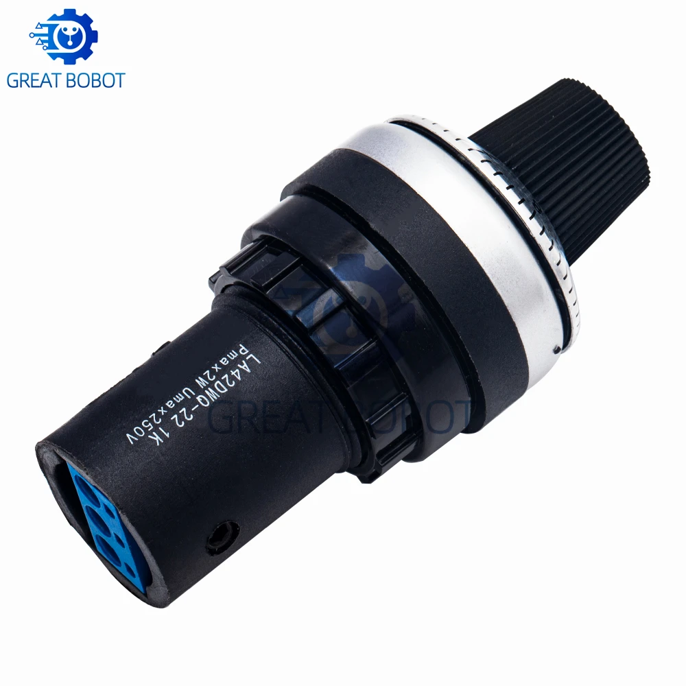 BS LA42DWQ-22-Pro 1K 2K 5K 10K 20K 50K 100k 200k 500K, potencjometr obrotowy o średnicy 22 mm, przełącznik rezystancyjny do Arduino. — zdjęcie produktu 6