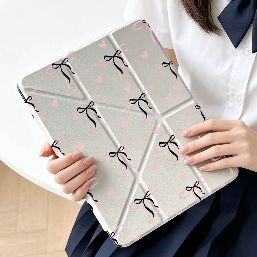 

Cartoon Pink Bow Heart Soft For Apple iPad Air A16 4 5 11th 10th 7th 11 12.9 13 10.5 inch Gen 3Y Tablet Case