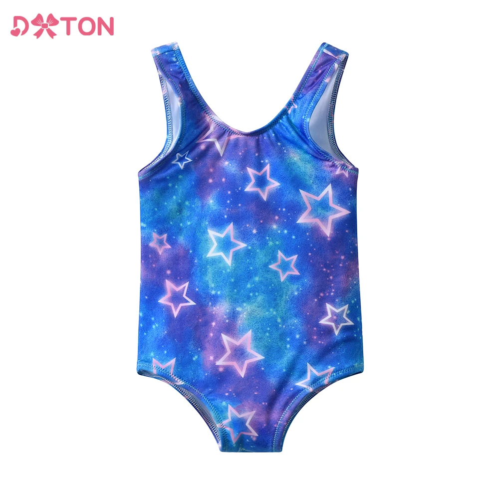 

DXTON Girls Star Print Swimwear Girls Summer Vacation Beachwear Bathing Suits One Piece Fashion Cute Bikini for 3 to 10 Years