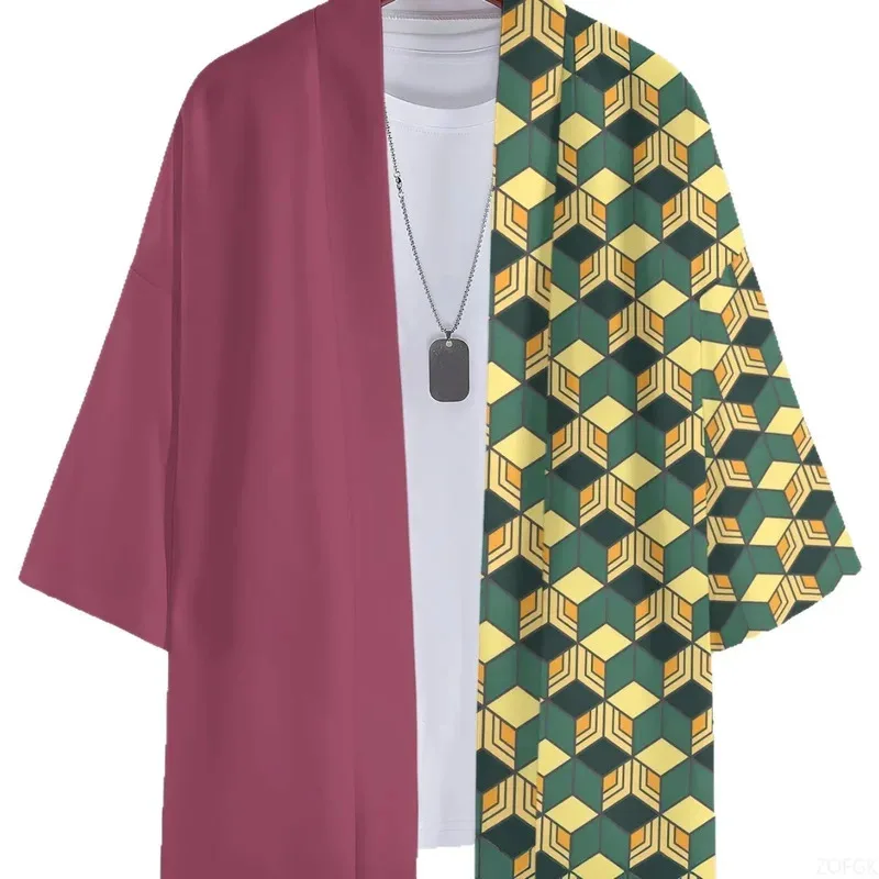 2025 Demon Slayer Summer New 3D Printed Printed Cardigan and Kimono Cross Border Hot Selling Top