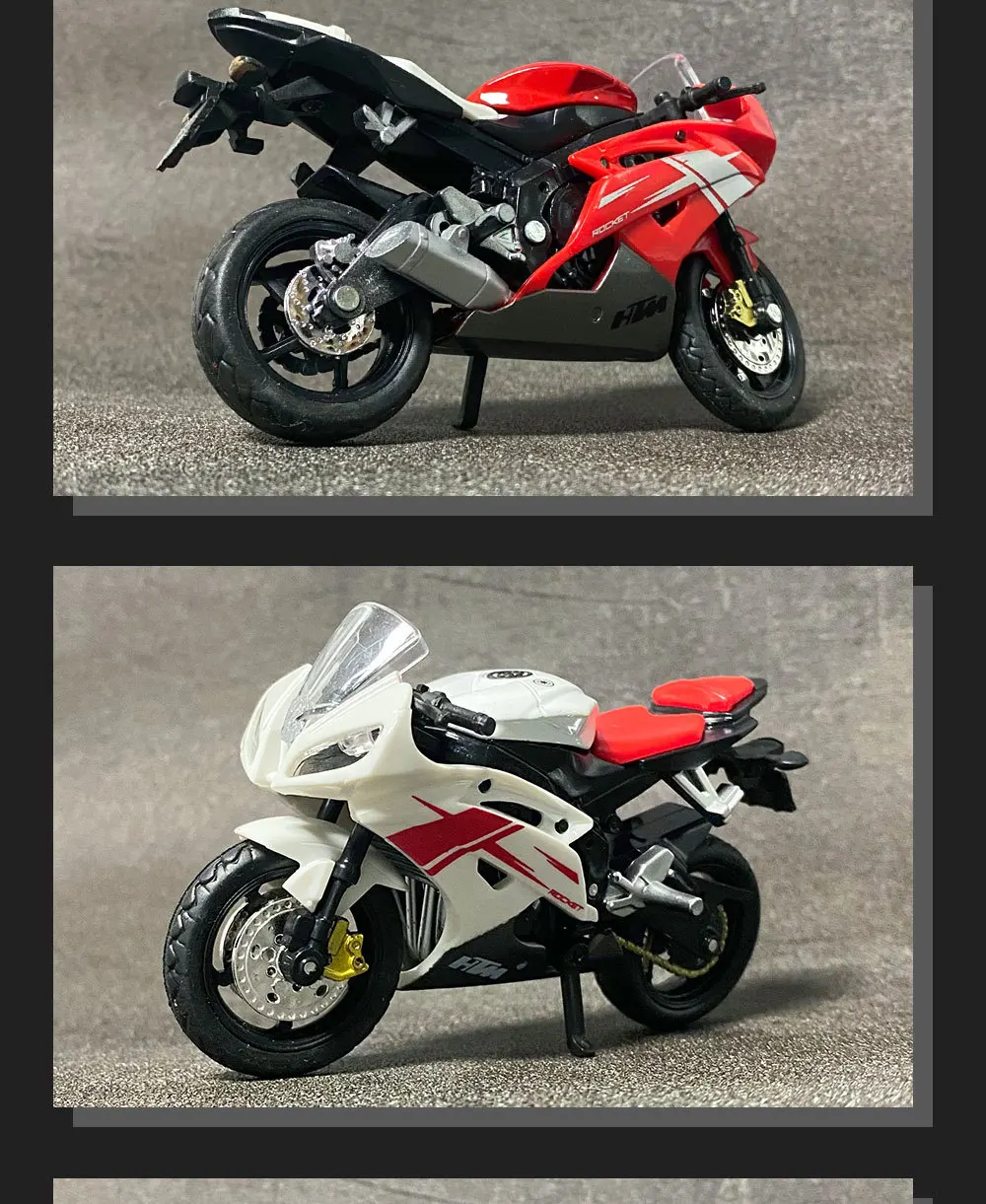 Skuter ze stopu w skali 1:18 Figurki rowerów sportowych Diecasts Zabawka dla dzieci Wyścigi motocyklowe Repliki modeli Zbieraj prezenty dla chłopców Biurko Acce