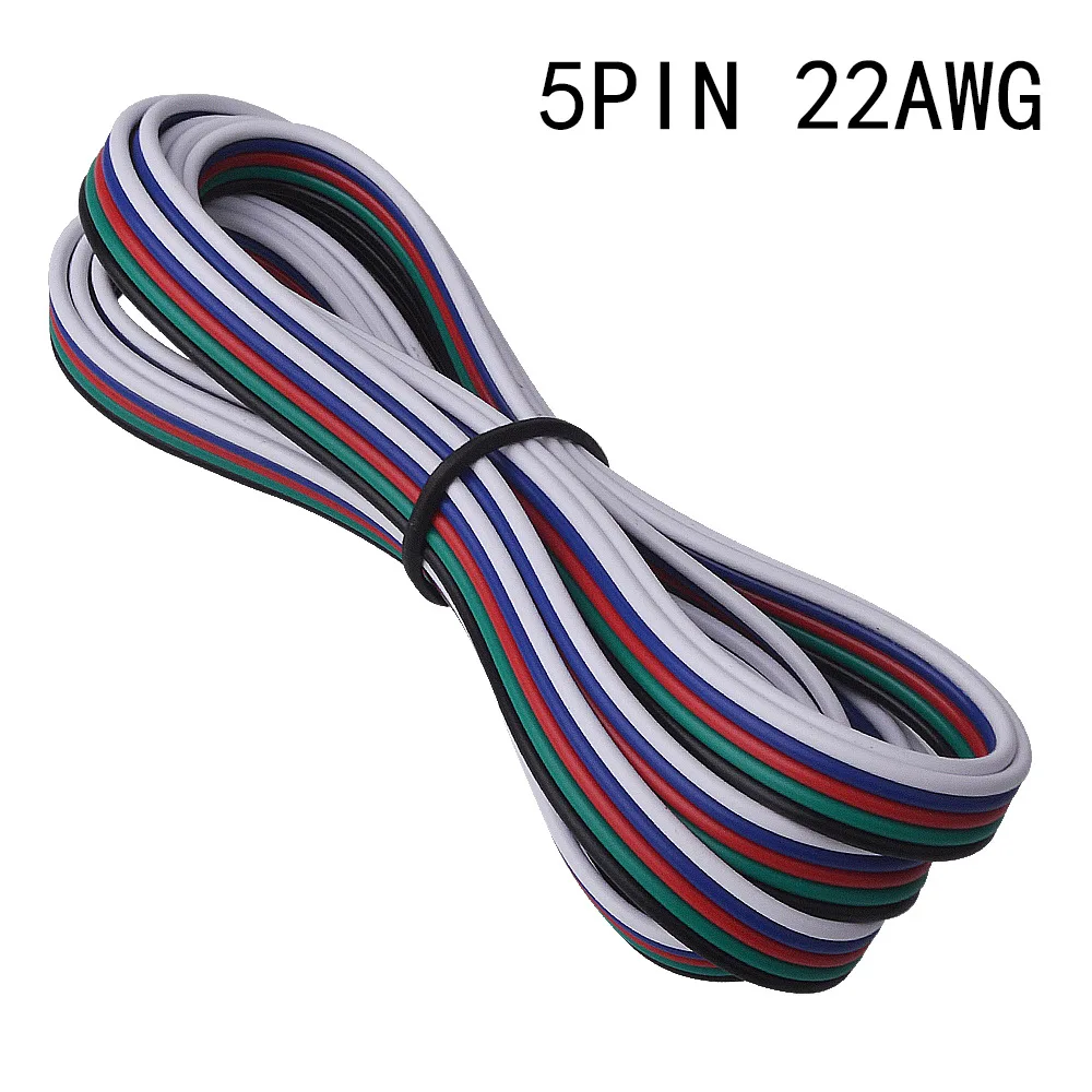 5m-100m 22awg 2pin 3pin 4pin 5pin 6pin Extension Electric Wire 5050 3528 RGB RGBW RGBWW RGBCCT LED Strip Extend Cable Connector