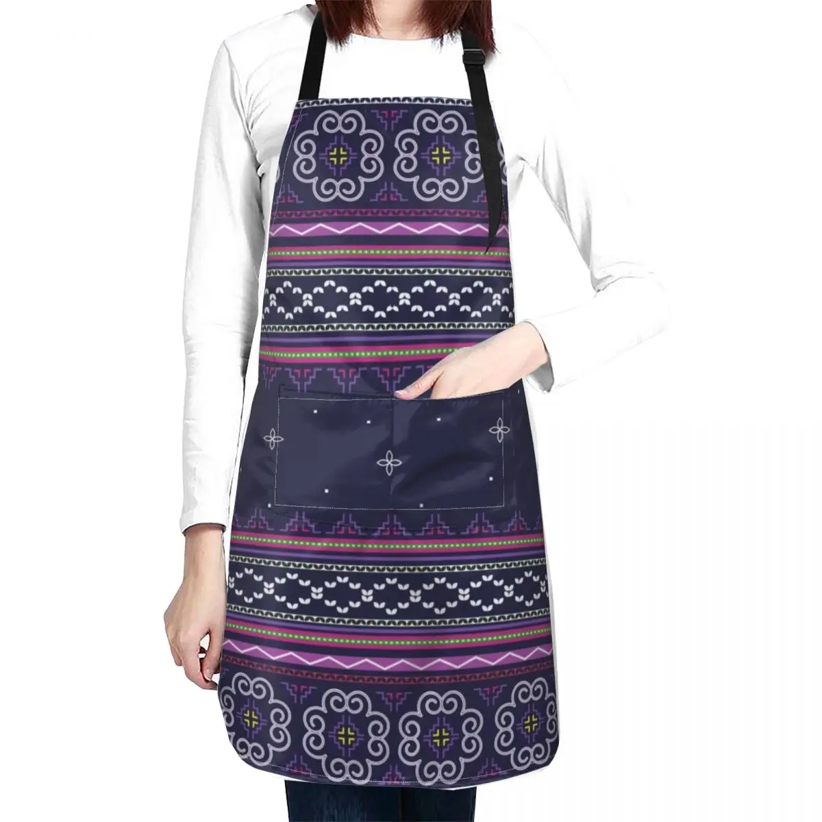 Purple Hmong Winter Wonderland Apron Costume Waiter Kitchen And Home Items For Nail Stylist Apron