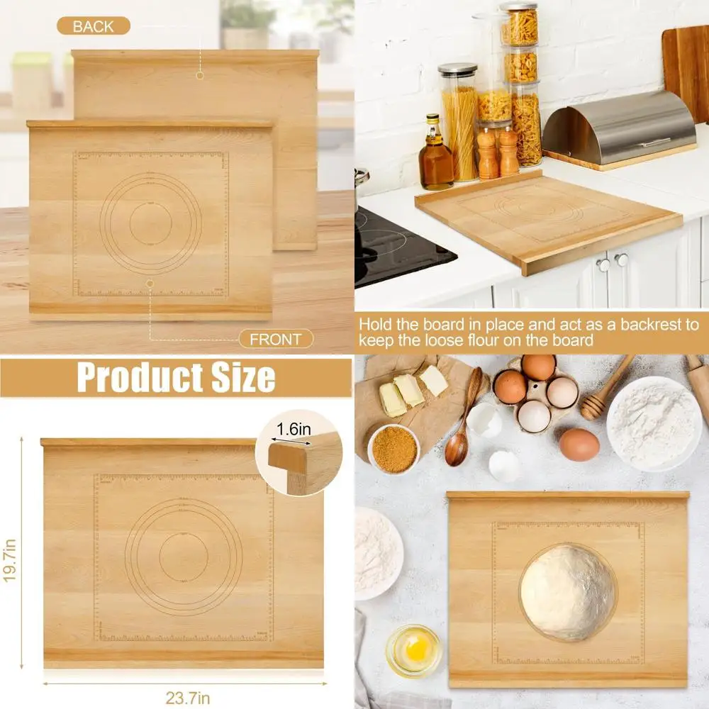 

20x24 Reversible Rolling Board with Edge Guard and Engraved Ruler for Dough and Pasta