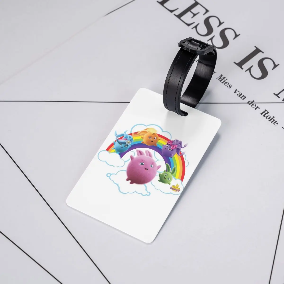 أرانب صني - علامات الأمتعة على شكل أرانب قوس قزح، ملحقات حقيبة السفر، أمتعة لطيفة، حامل بطاقة الصعود، عنوان اسم الهوية #5