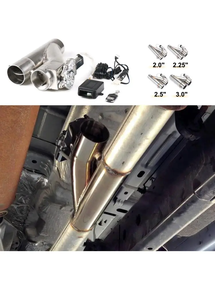 Universele 2'' 2.25'' 2.5'' 3" Dubbele Klep Elektrische Uitlaatklep Afstandsbediening Roestvrij Staal 2in1 Uitlaat Uitgesneden Klep Kit - afbeelding 2