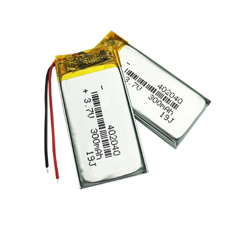 2pcs/lot 3.7V 300mah Rechargeable Lithium Polymer Battery 402040 for Bluetooth Headset Voice Recorder Smart Watch Batteries