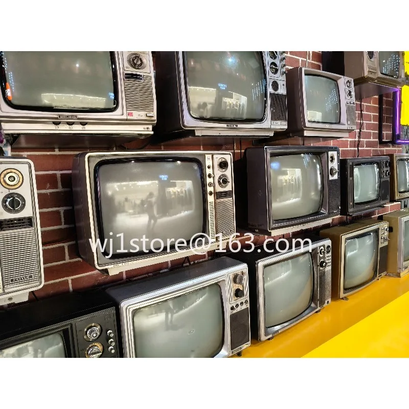 Nostalgic Retro Old TV Converted to LCD Advertising Player, USB Media Playback in Vintage Style