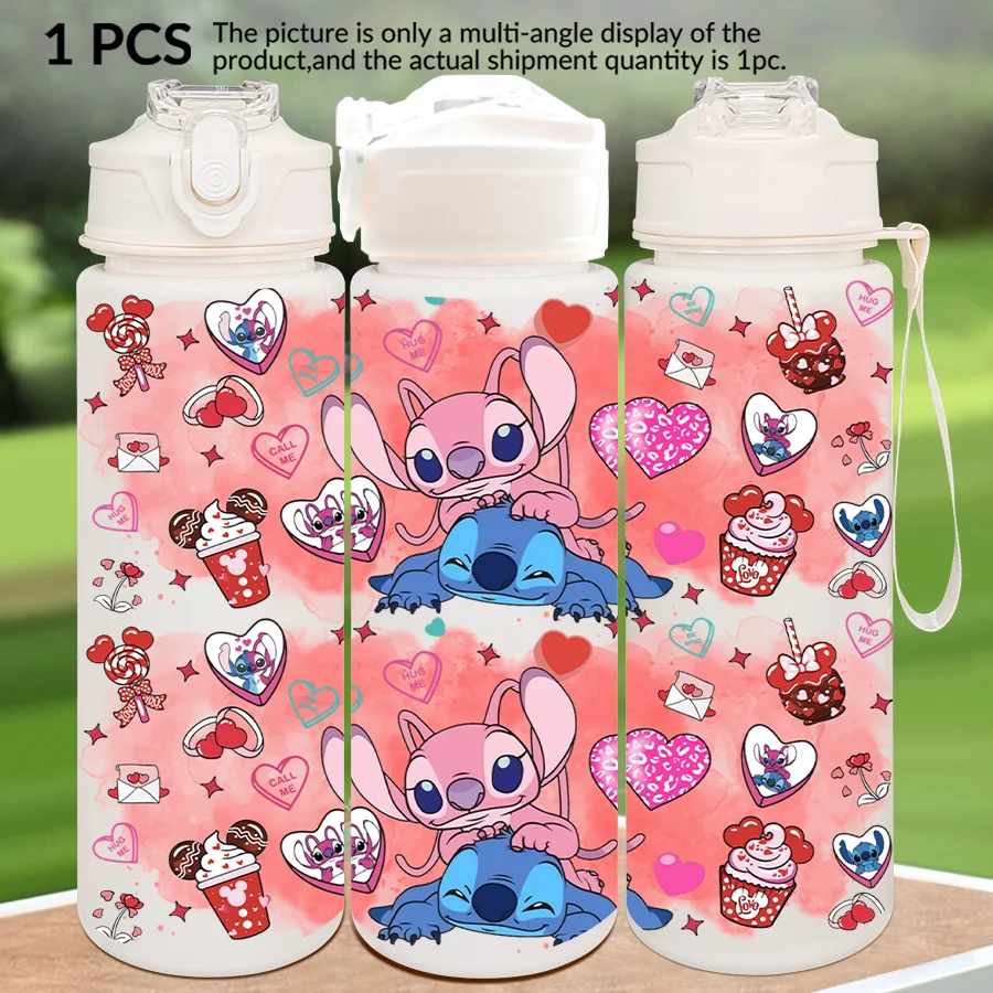 

1 шт., различные пластиковые бутылки для воды Disney, Stitch, Love с принтом 23-32 унций, портативные спортивные чашки для воды, подарки на день рождения