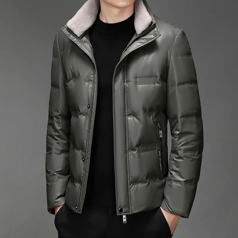 2023 New Men Down Jacket Winter Coat Middle Age Lightweight Parkas Short Leisure Loose Outwear Warm Simple Fashion Overcoat