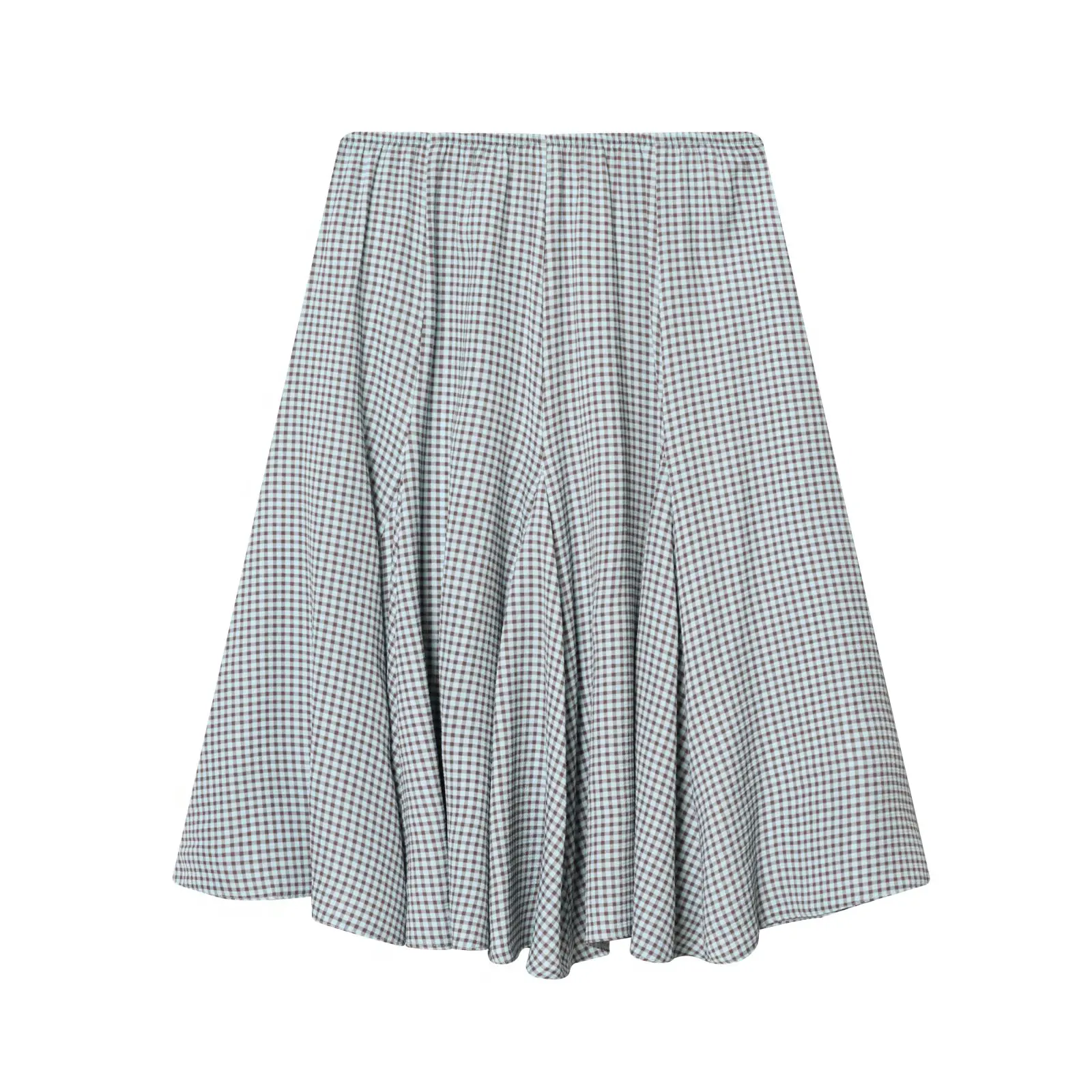 

Женская модная повседневная юбка миди с широким подолом в мелкую клетку, волнистый стиль, ретро, шикарная одежда для женщин, коллекция 2026 года