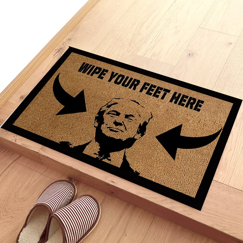 

Funny Trump Doormat Natural Doormat with Non-Slip Backing Outdoor/Indoor - Funny Doormat - Wipe Your Feet Here