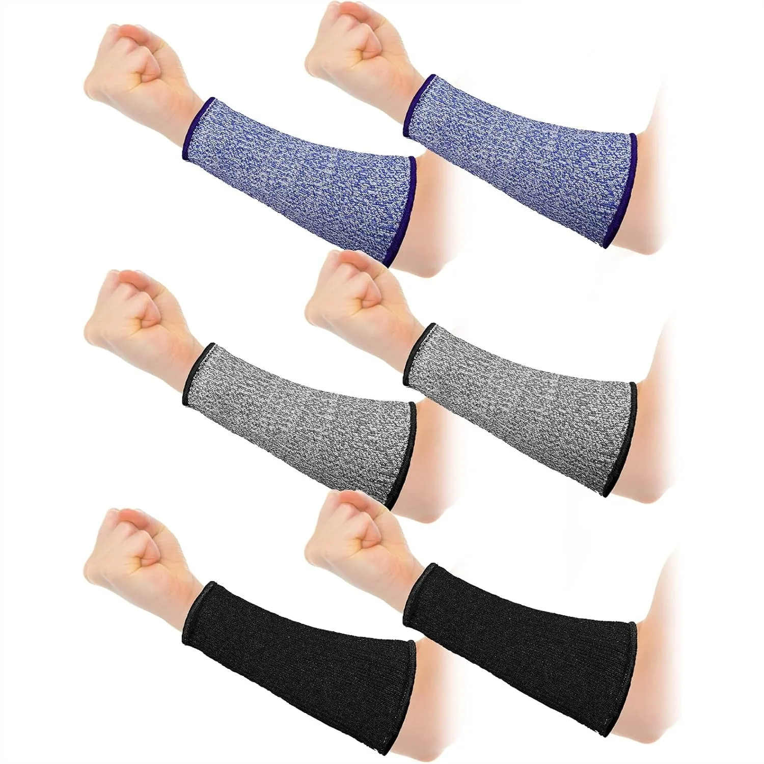 

3 Pairs Arm Protectors for Thin Skin and Bruising, Cut Resistant Forearm Sleeve Level 5 with Burn Protection, 7.9 Inch