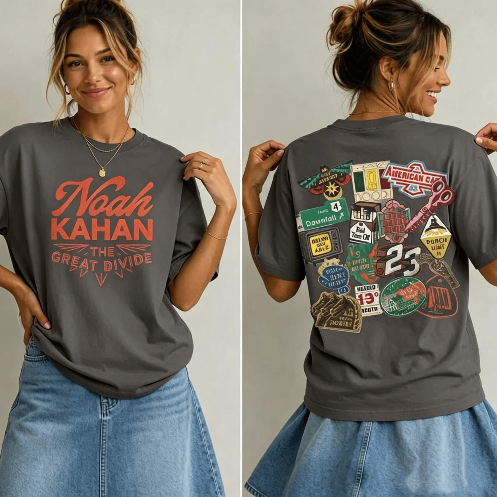 Noah Kahan The Great Divide Tour 2026 Konzert-T-Shirt, 100 % Baumwolle, für Herren und Damen, beliebtes, übergroßes, lässiges Vintage-T-Shirt, Fan-Geschenk – Detail 12