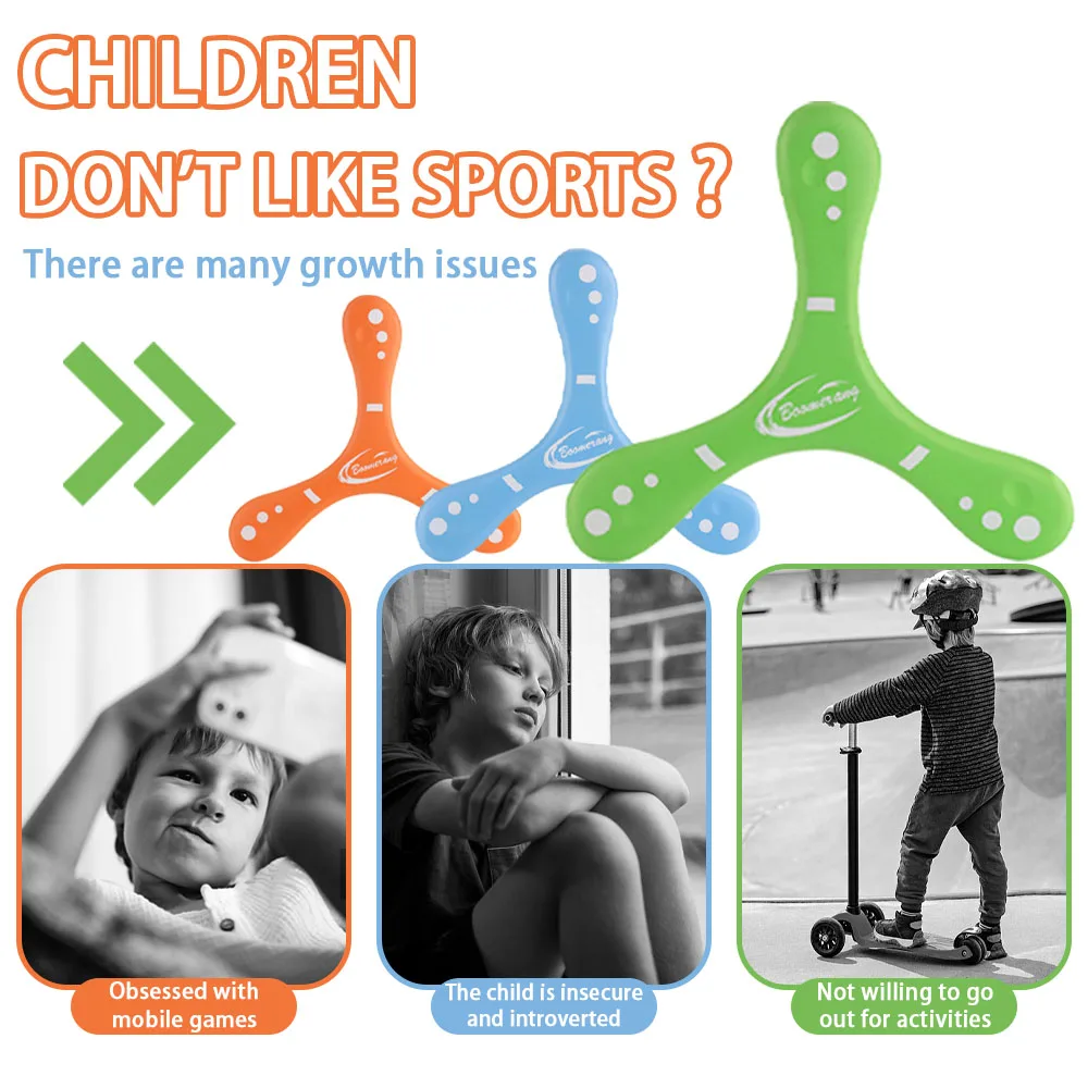 Zacht 3-bladig boemerang Flying Disc-speelgoed voor kinderen – EVA Outdoor Cross Toy, interactief sportspel voor familie- en feestactiviteiten