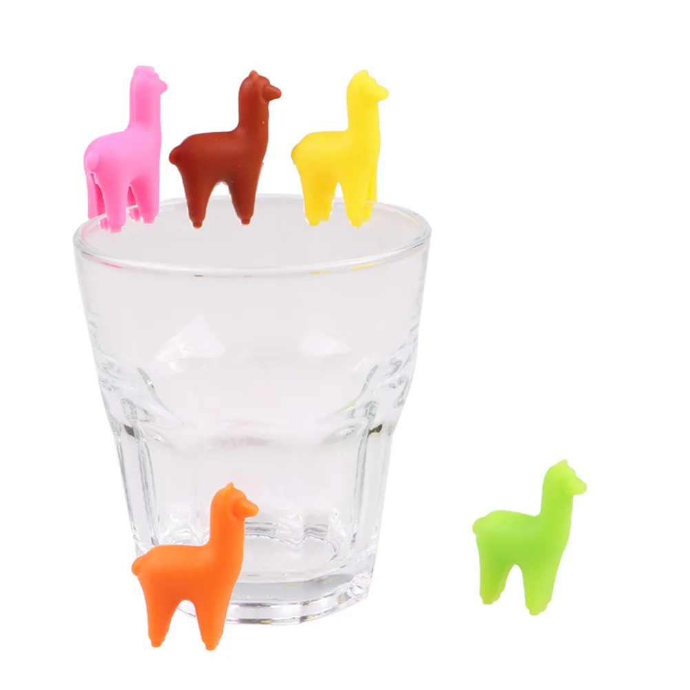 

8pcs Wine Marker Alpaca Silicone Drink Recognizer Cup Alpaca Wine Glass Marker Label Bar Tool Glass Identifier Kitchen Utensil