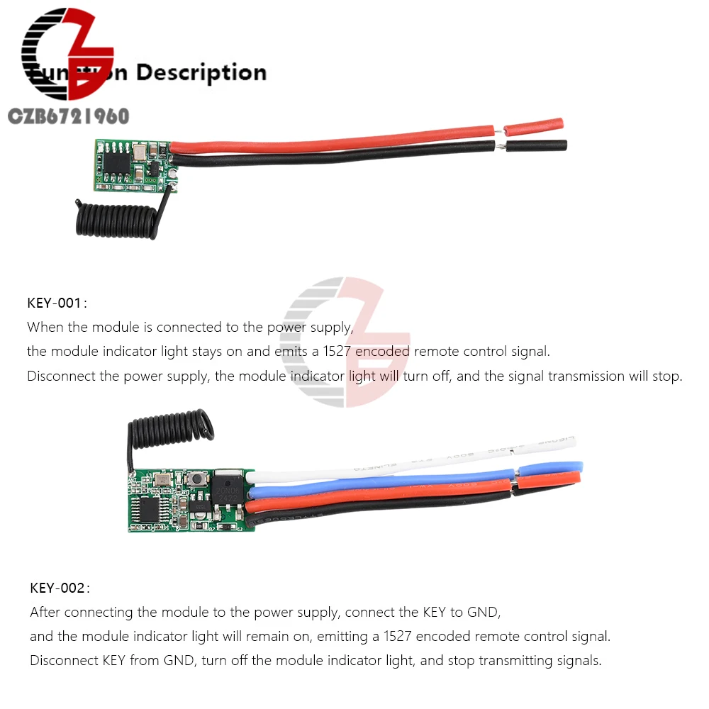 433mhz DC 12V 3.6V 5V 9V 24V RF Wireless Transmitter Module Micro Receiver Transmitter Wireless Remote Control Switch Relay