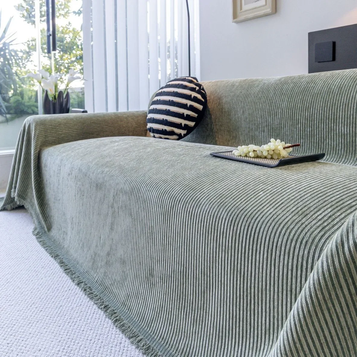 Washable Clover Jacquard Chenille Sofa Towel with Tassels Living Room Couch Cover Furniture Protector Leisure Blanket