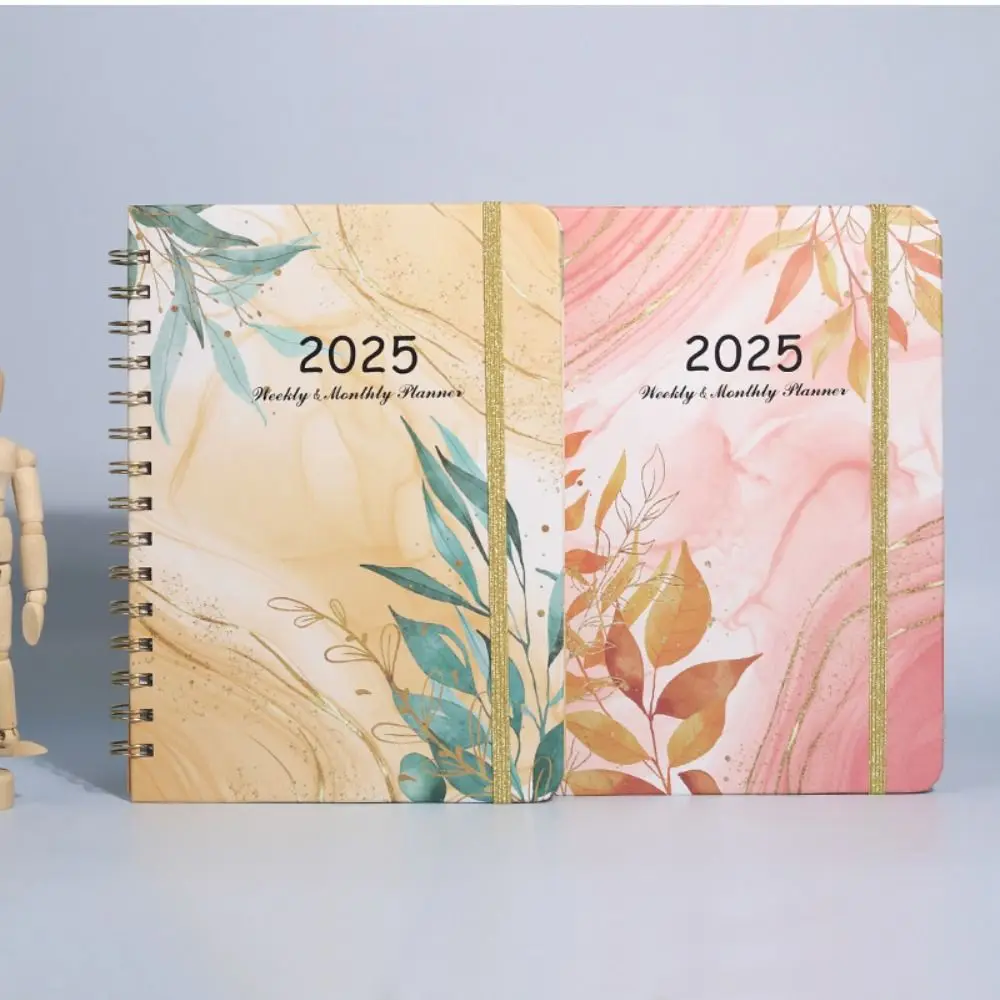 Agenda inglese da 365 giorni 2025 Libro Piano settimanale Diario mensile con fiori Lista delle cose da fare Agenda a fogli mobili A5 Agenda