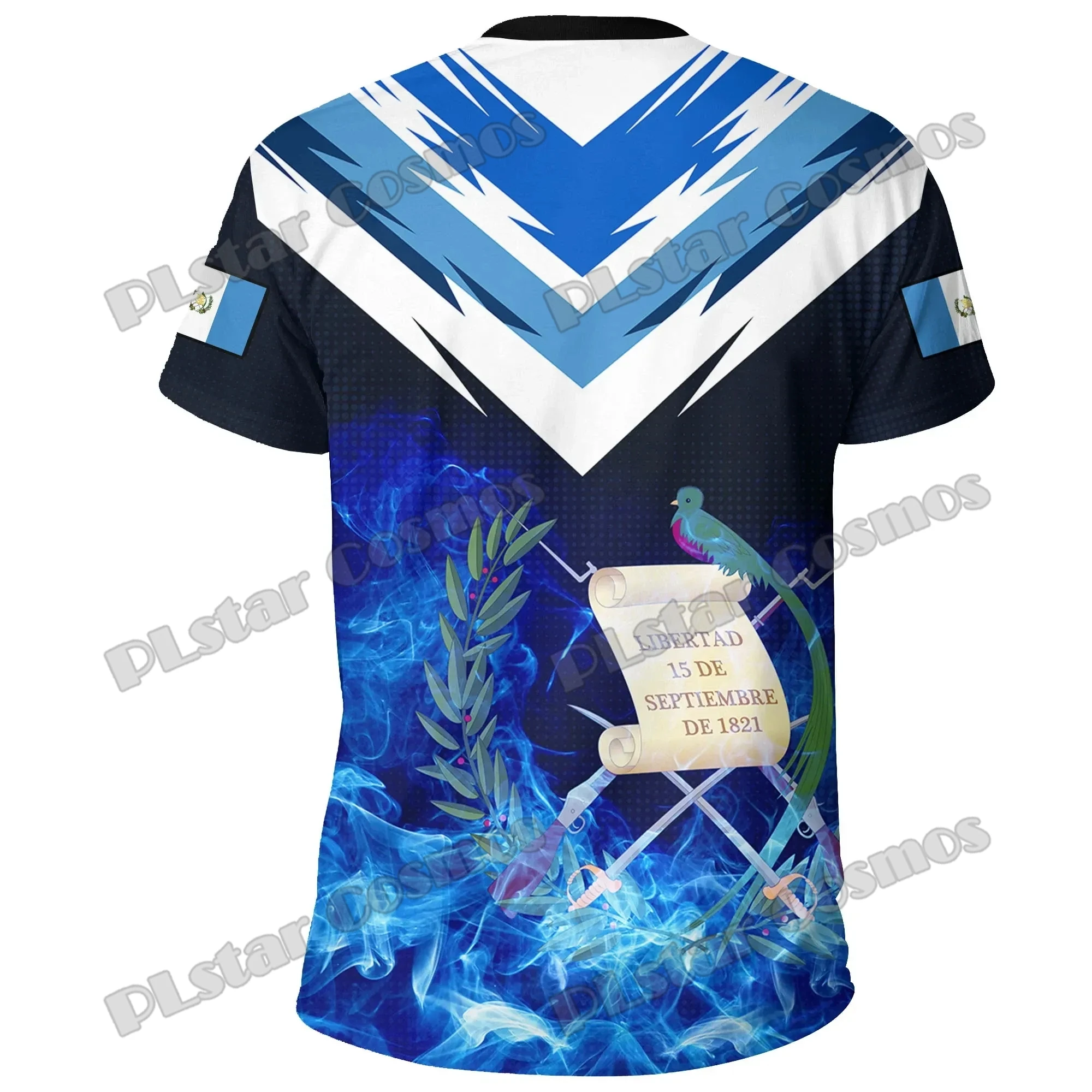 Guatemala & El Salvador & Chile Flag and Coat Of Arms 3D Printed Fashion Men's T-Shirt Summer Style Unisex Casual t shirt TTD36