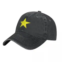 Logo z gwiazdą zabawna animacja dżinsowa czapka z daszkiem Kpop czapka typu Trucker regulowane męskie modne czapki baseballówka w stylu Casual