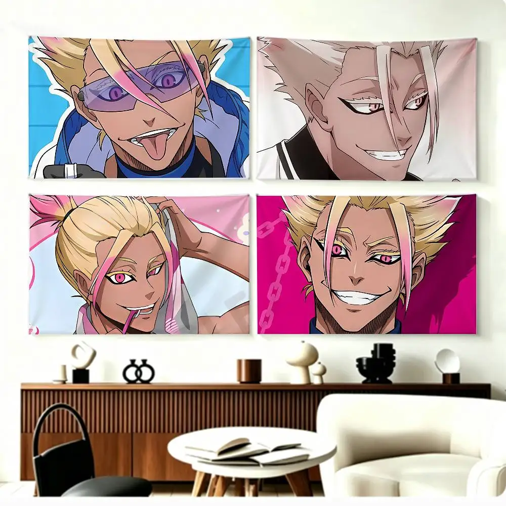 Blue Lock Character Ryusei S-Shidou Flags Wall Hanging Background Art Banner for Bedroom Home Outdoor
