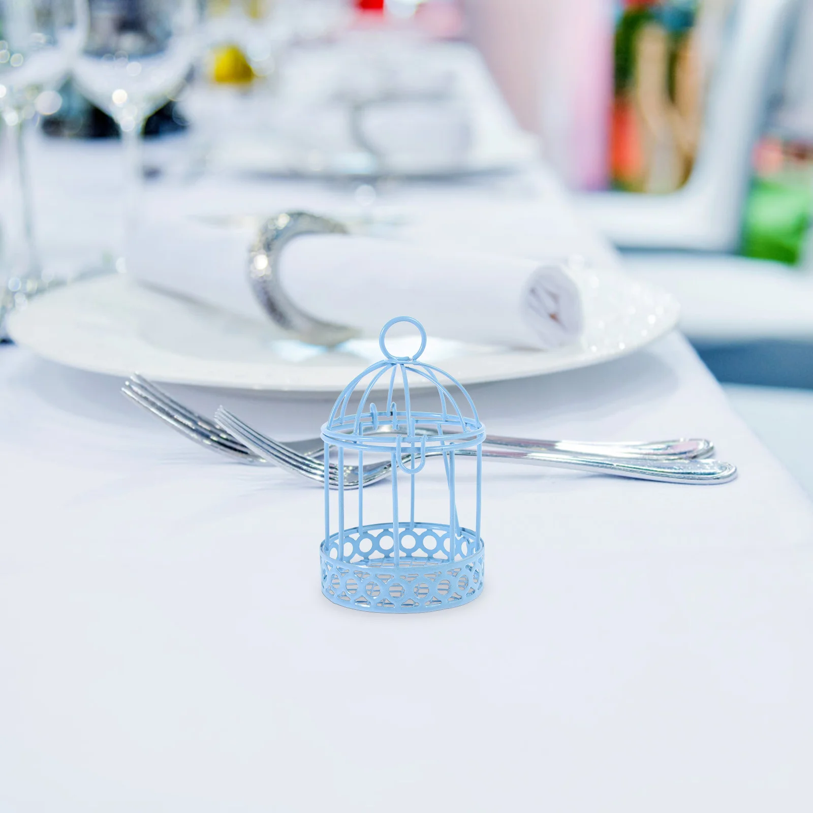 

Mini Birdcage Candy Box Elegant Iron Desktop Storage Tray Compact Organizer Jewelry Ring Necklace Holder Wedding Favor