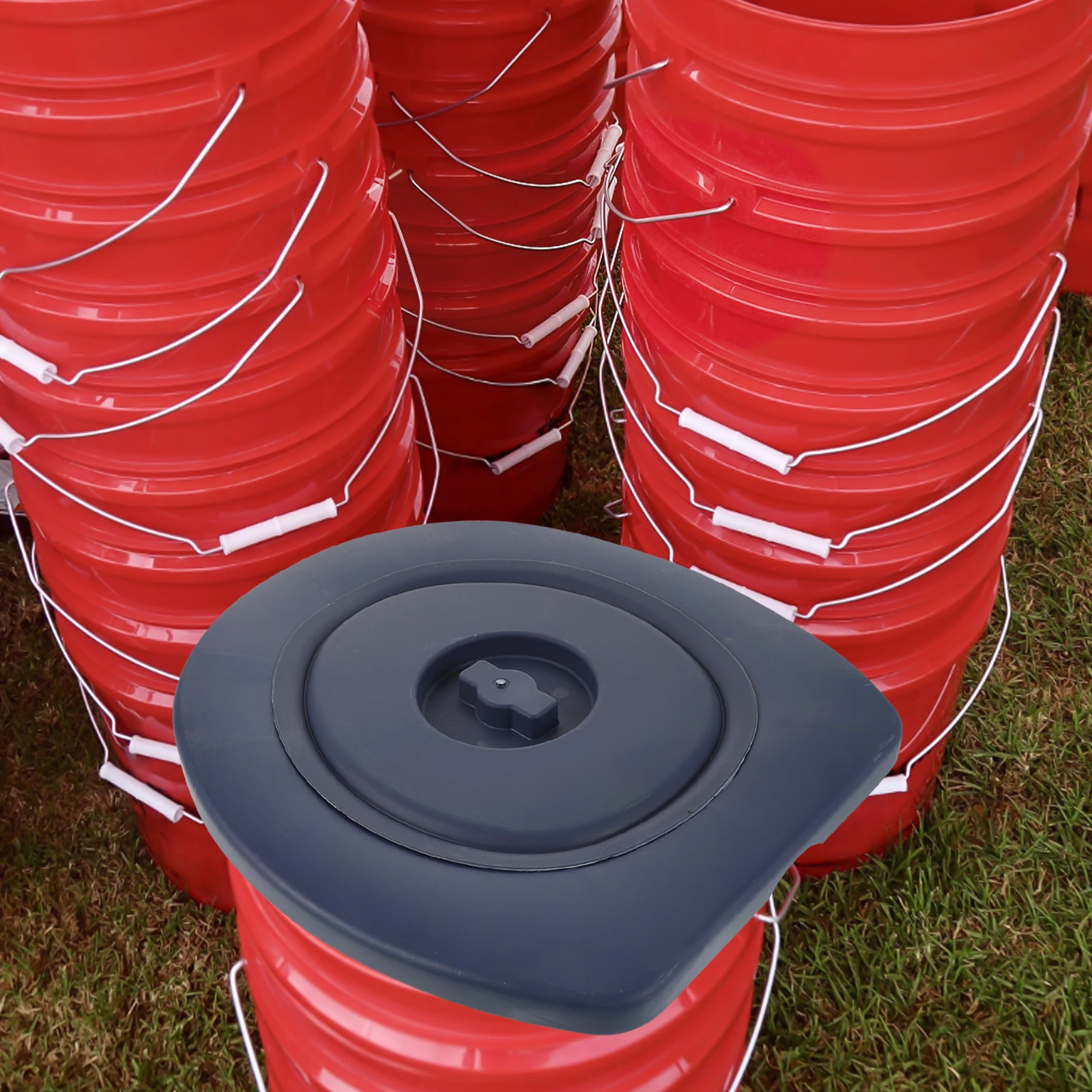 

Bucket with Lid Compact Portable Kids Camper Camping Emergency PP Universal Round Cushion Sanitary Odor Protection for Adults