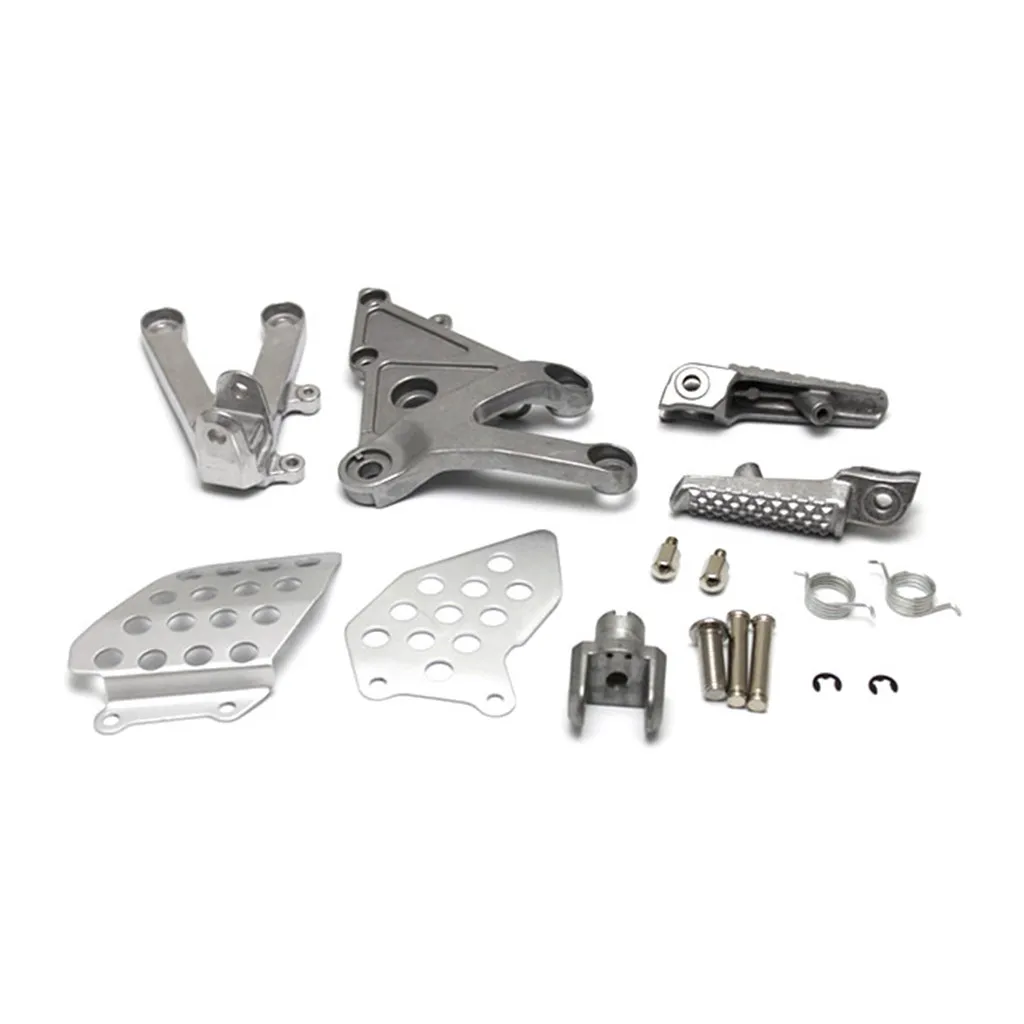 Motorcycle Foot Pegs Set Aluminum Alloy Silver Front Pedal for Honda CBR600RR 2003-2006 Comfortable Riding