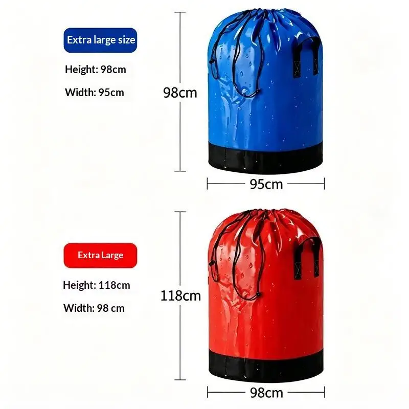 【YA】Large Capacity PE Drawstring Storage Bag Waterproof Moving Sack for Travel Luggage Organization Seasonal Bedding Storage