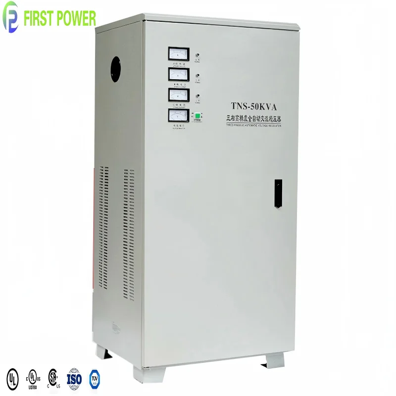 IEC60076 Popular 50/60HZ 110V 220V 380V 400V 10KVA 30KVA 50KVA 100KVA Voltage 3 Phase AVR Stabilizer for Industrial Equipment