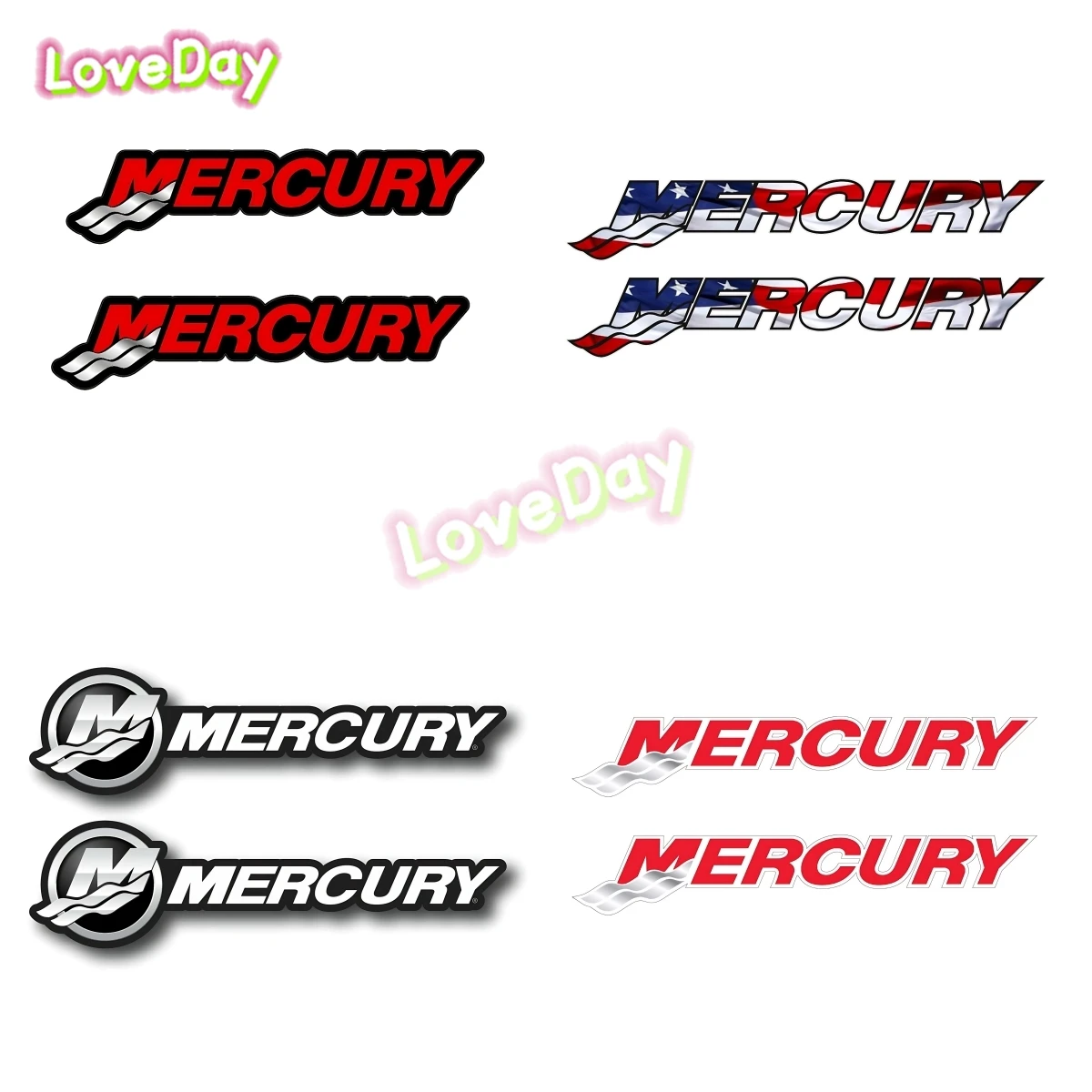 Mercury Logo Fishing Stickers Decals Boats 700-108 PRO XS Carpet Graphic Decal USA Vinyl Fishing Accessories Decorative Stickers